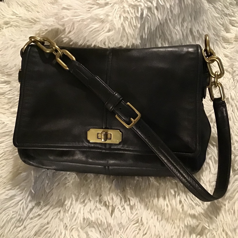 Y2K Coach Bag with Brass Chain Detail - Picture 1 of 8